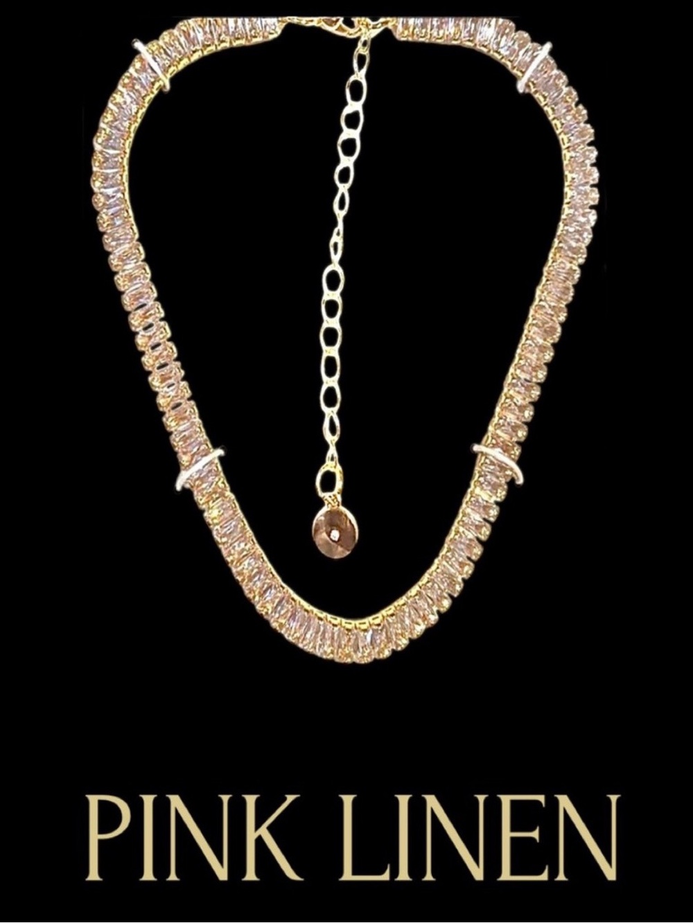 PINK LINEN Cubic Zirconia Necklace